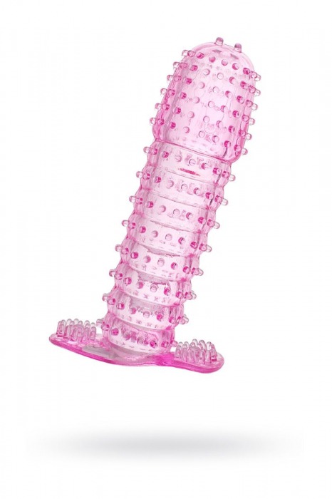 Гелевая розовая насадка с шипами - 12 см. - Toyfa Basic - в Барнауле купить с доставкой