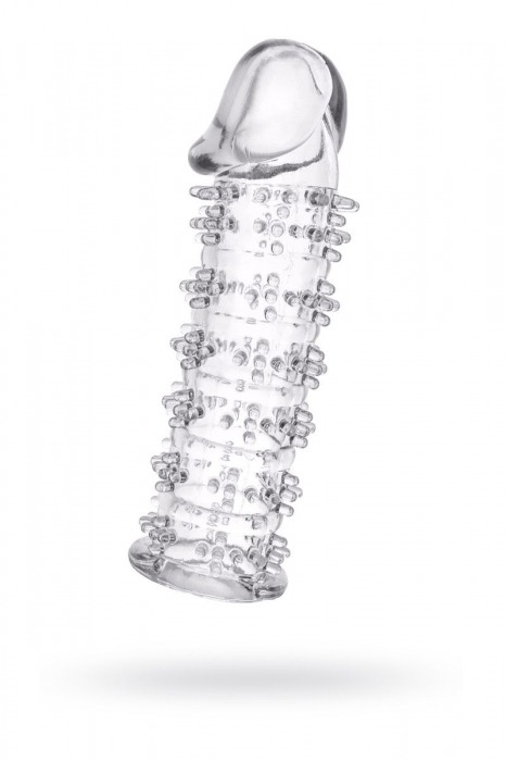 Гелевая прозрачная насадка с шипами - 12 см. - Toyfa Basic - в Барнауле купить с доставкой