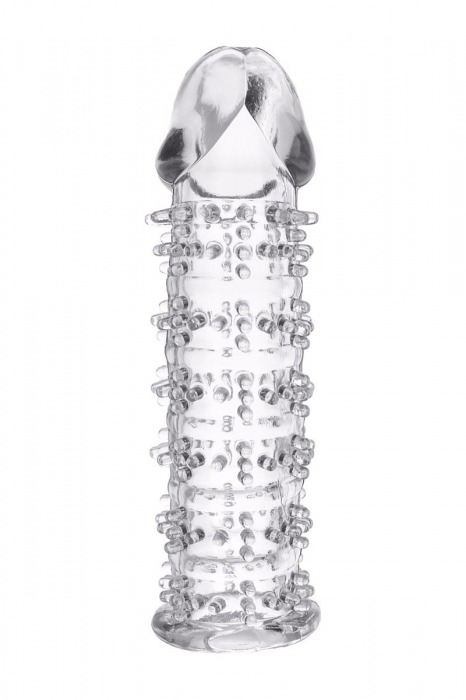 Гелевая прозрачная насадка с шипами - 12 см. - Toyfa Basic - в Барнауле купить с доставкой