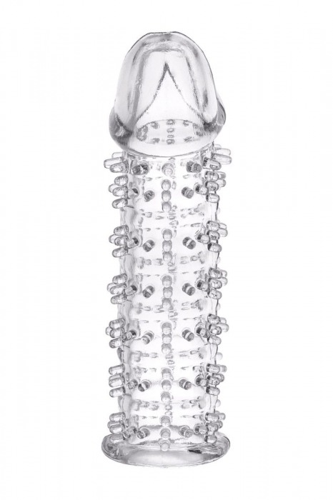 Гелевая прозрачная насадка с шипами - 12 см. - Toyfa Basic - в Барнауле купить с доставкой