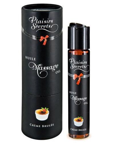 Массажное масло с ароматом крем брюле Huile de Massage Gourmande Creme Brulée - 59 мл. - Plaisir Secret - купить с доставкой в Барнауле