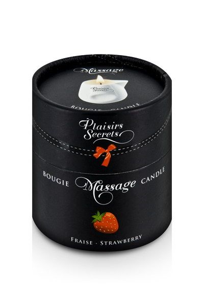 Массажная свеча с ароматом клубники Bougie de Massage Gourmande Fraise - 80 мл. - Plaisir Secret - купить с доставкой в Барнауле