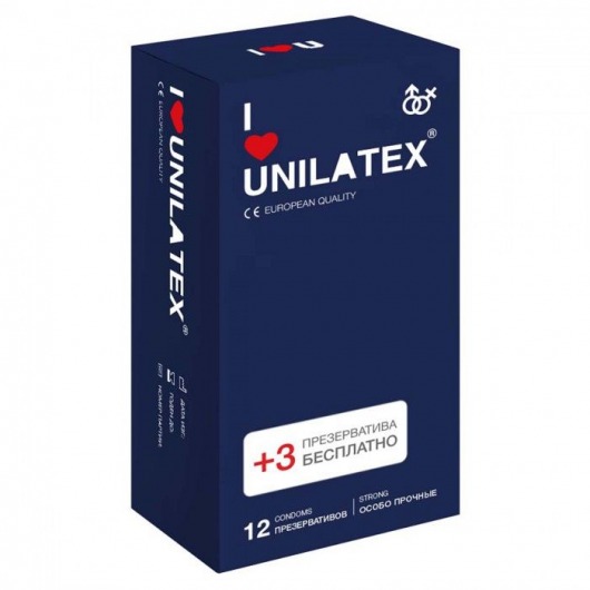 Ультрапрочные презервативы Unilatex Extra Strong - 12 шт. + 3 шт. в подарок - Unilatex - купить с доставкой в Барнауле