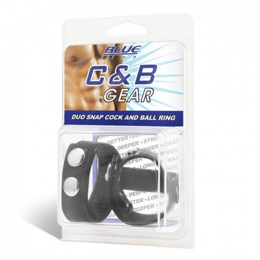 Утяжка на пенис с клёпками Duo Snap Cock And Ball Ring - BlueLine - купить с доставкой в Барнауле