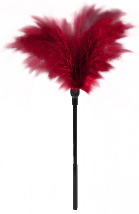 Пластиковая метелочка с красными пёрышками Small Feather Tickler - 32 см. - Blush Novelties - купить с доставкой в Барнауле