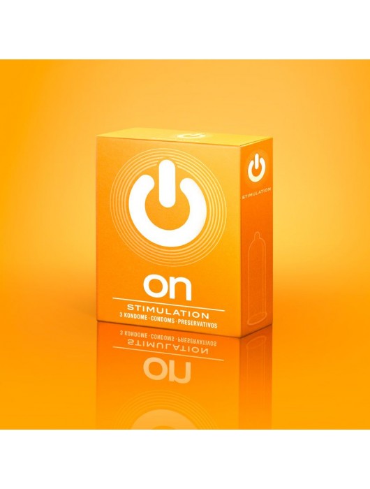 Презервативы ON) Stimulation с точками - 3 шт. - ON) - купить с доставкой в Барнауле