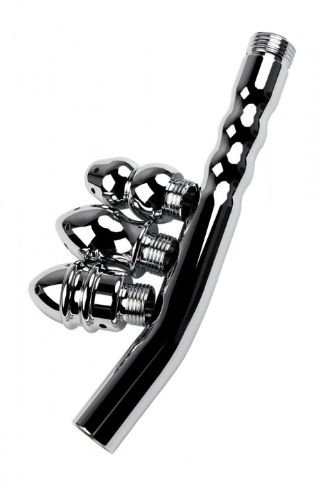 Металлический анальный душ с тремя насадками - ToyFa - купить с доставкой в Барнауле