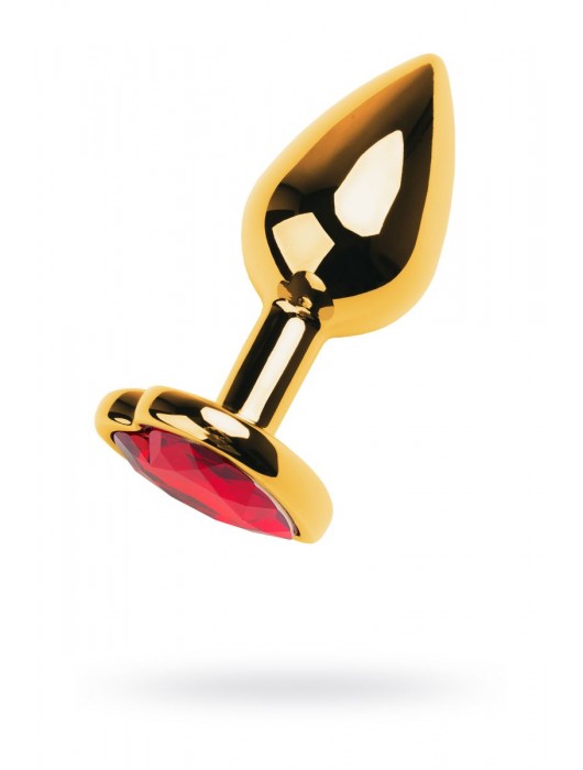 Золотистая анальная пробка с кристаллом-сердцем - 7,5 см. - ToyFa - купить с доставкой в Барнауле