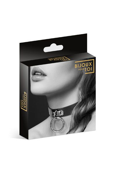 Узенький ошейник из полиуретана с кольцом - Bijoux Pour Toi - купить с доставкой в Барнауле