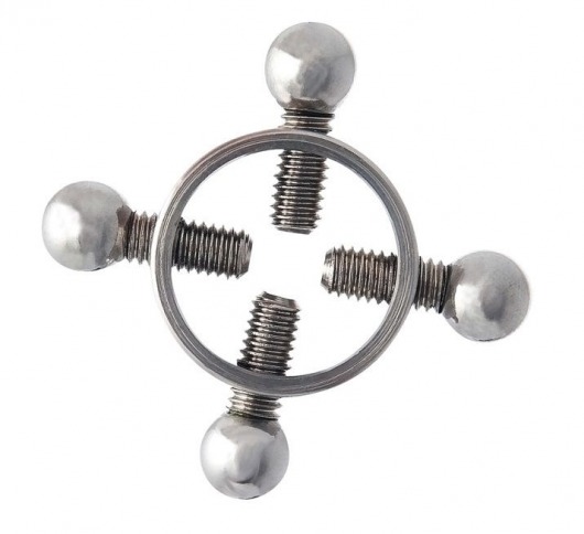 Серебристые зажимы для сосков на винтах - ToyFa - купить с доставкой в Барнауле