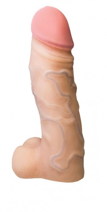 Реалистичная насадка с мошонкой REAL Standard - 15,5 см. - LOVETOY (А-Полимер) - купить с доставкой в Барнауле