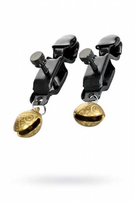 Черно-золотистые зажимы для сосков TOYFA Theatre - ToyFa - купить с доставкой в Барнауле