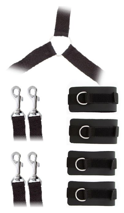 Комплект наручников и поножей LUXURIOUS BED RESTRAINT CUFF SET - Blush Novelties - купить с доставкой в Барнауле