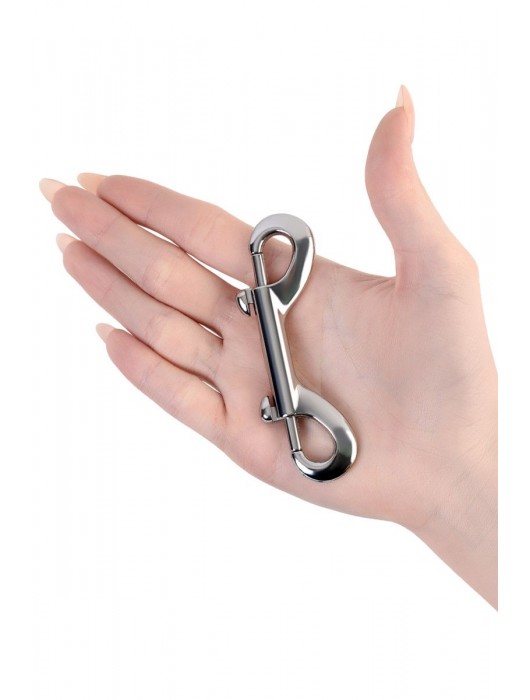 Серебристый двухсторонний карабин TOYFA Metal - ToyFa - купить с доставкой в Барнауле