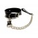 Черный ошейник с поводком из эко-кожи - БДСМ Арсенал - купить с доставкой в Барнауле